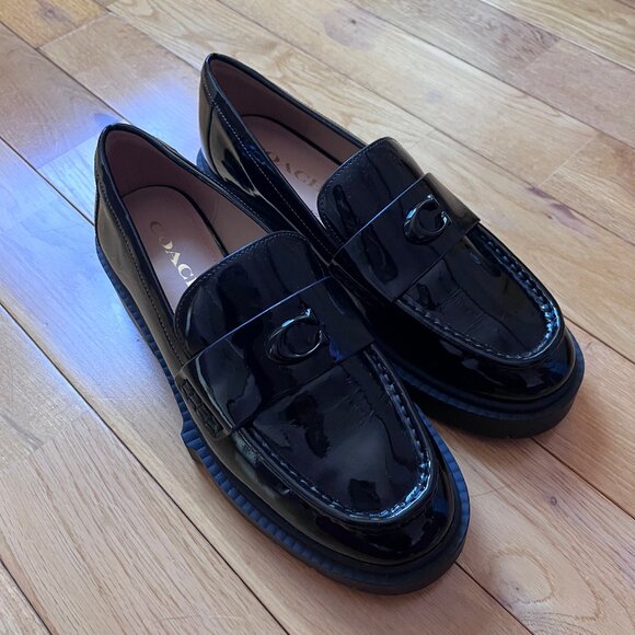 Coach Leah Loafers in Black Patent - Picture 7 of 7
